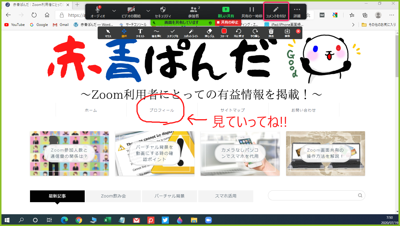 落書き防止 Zoom画面共有で参加者のコメントを禁止する方法 赤青ぱんだ